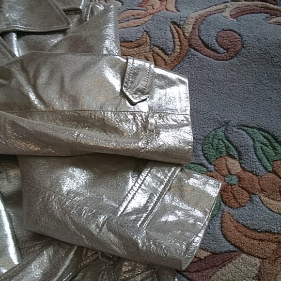 Chicos gold leather trench, EUC - Picture 12 of 14